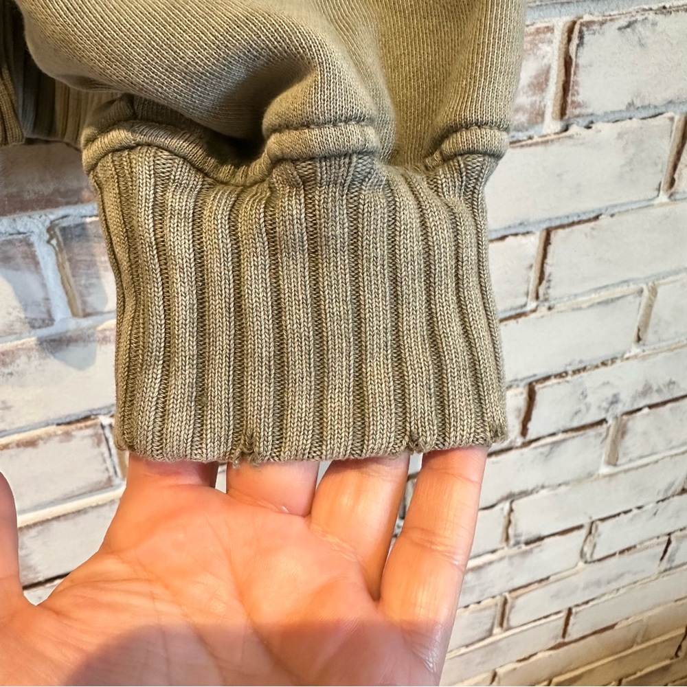 Aerie Olive Green Quarter-Zip Pullover Oversized - Picture 3 of 5